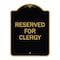 Signmission Designer Series Sign-Reserved for Clergy, Black & Gold Aluminum Sign, 18" x 24", BG-1824-23214 A-DES-BG-1824-23214 - alternate 1